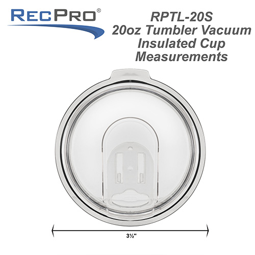 Splash proof slider lid for a 20 oz tumbler measurements.