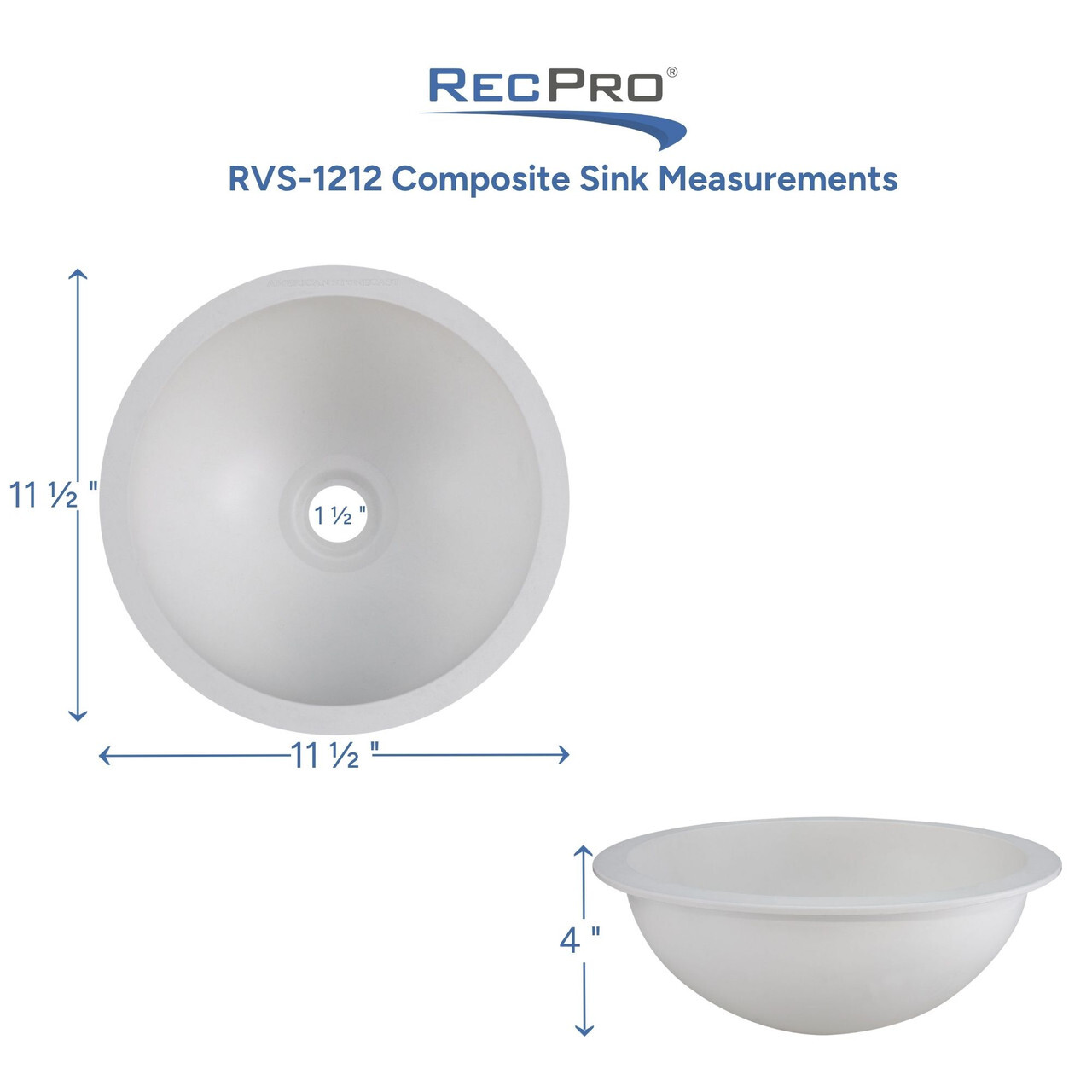 RVS-1212 Compositive Sink Measurements RVS-1212 Compositive Sink Measurements