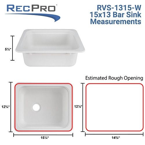 25 x 19 Composite RV Sink - Double Basin - RecPro