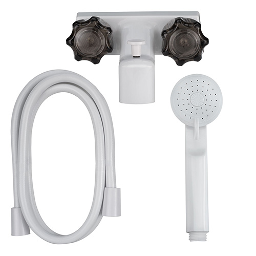 4 inch tub and shower diverter faucet with handheld shower head and hose. 4 inch tub and shower diverter faucet with handheld shower head and hose.