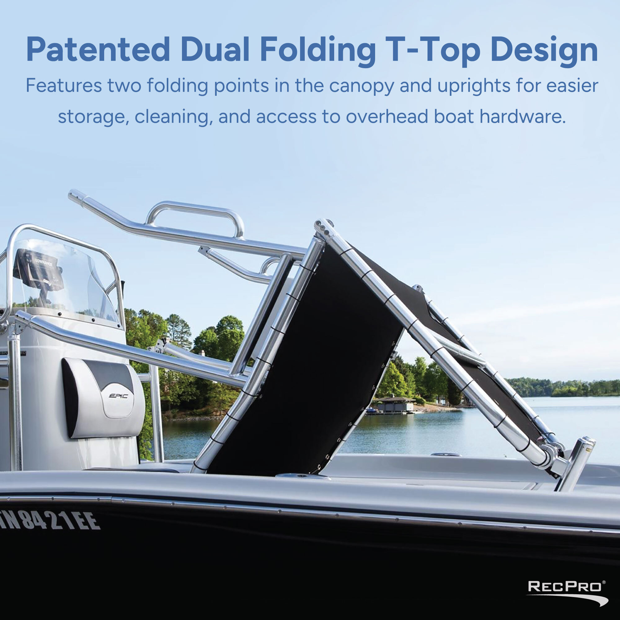 Patented Dual Folding T-Top Design 