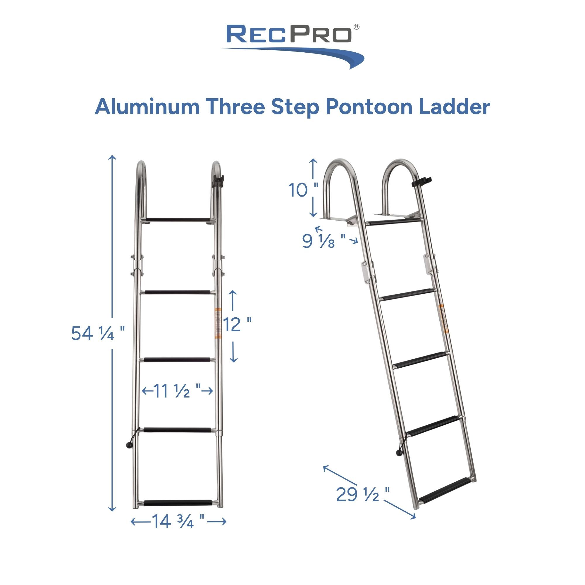 Aluminum Three Step Pontoon Ladder Measurements 