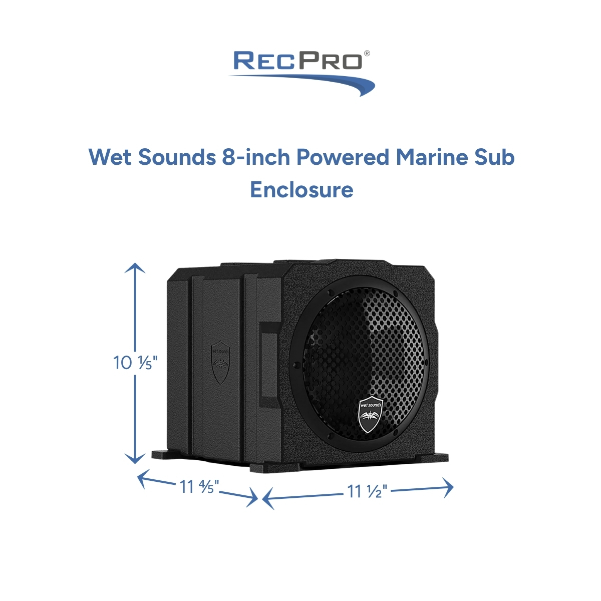Wet Sounds 8-inch Powered Marine Sub Encloser Measurements 
