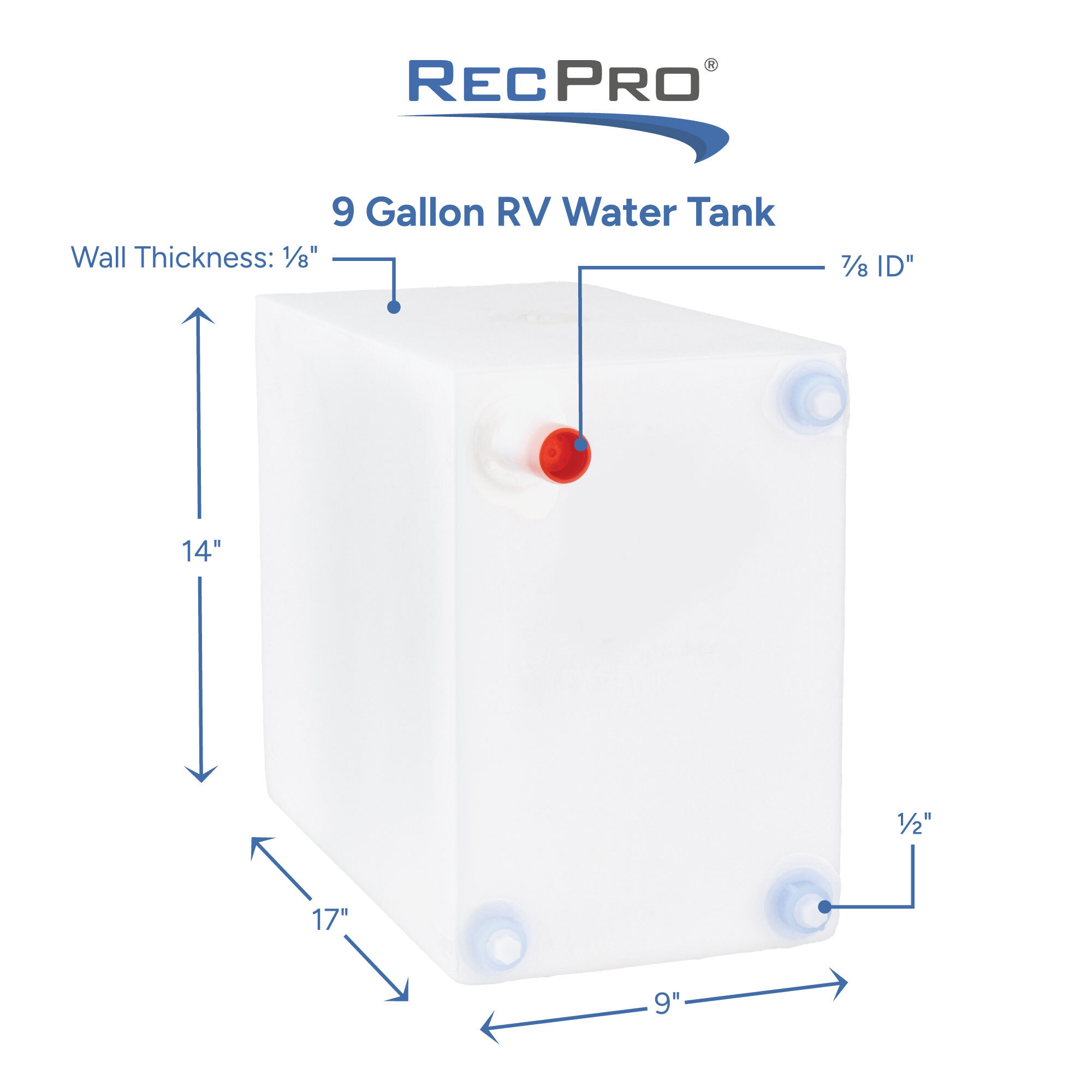 9 Gallon RV Water Tank Measurements 