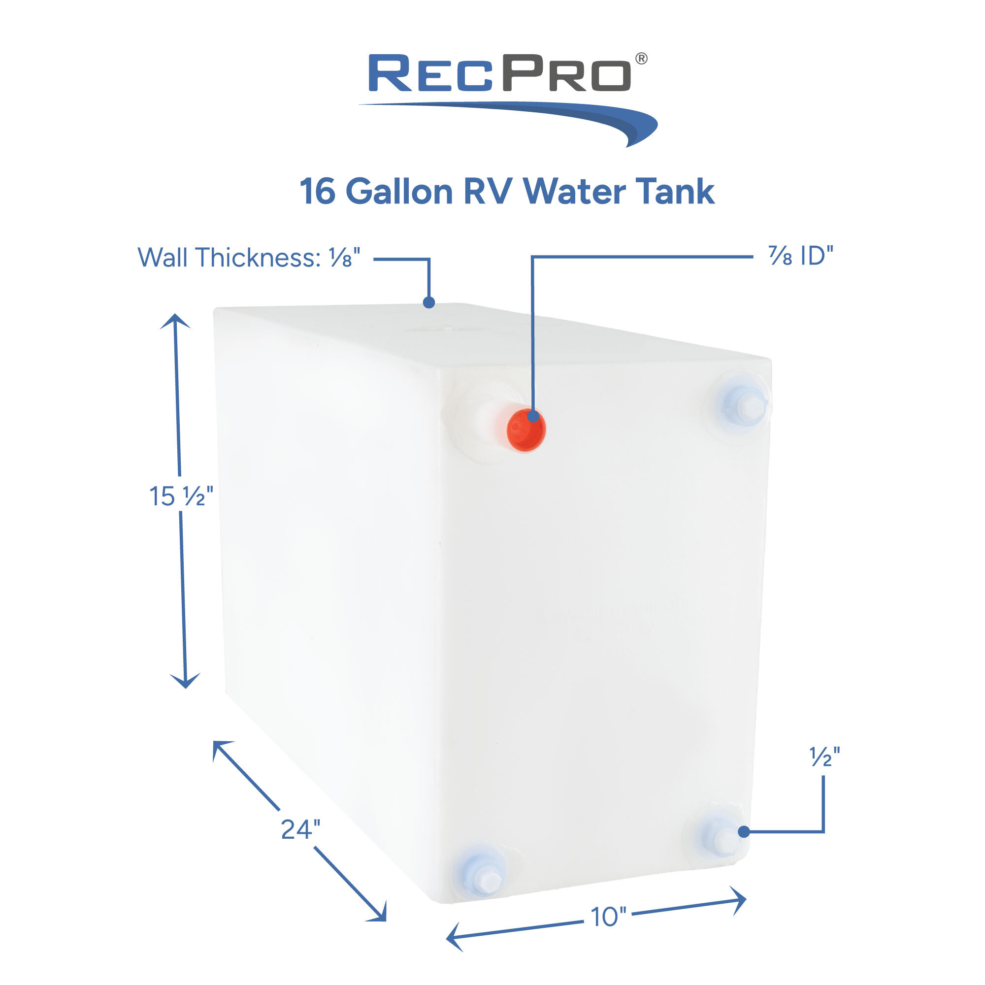 16 Gallon RV Water Tank Measurements 