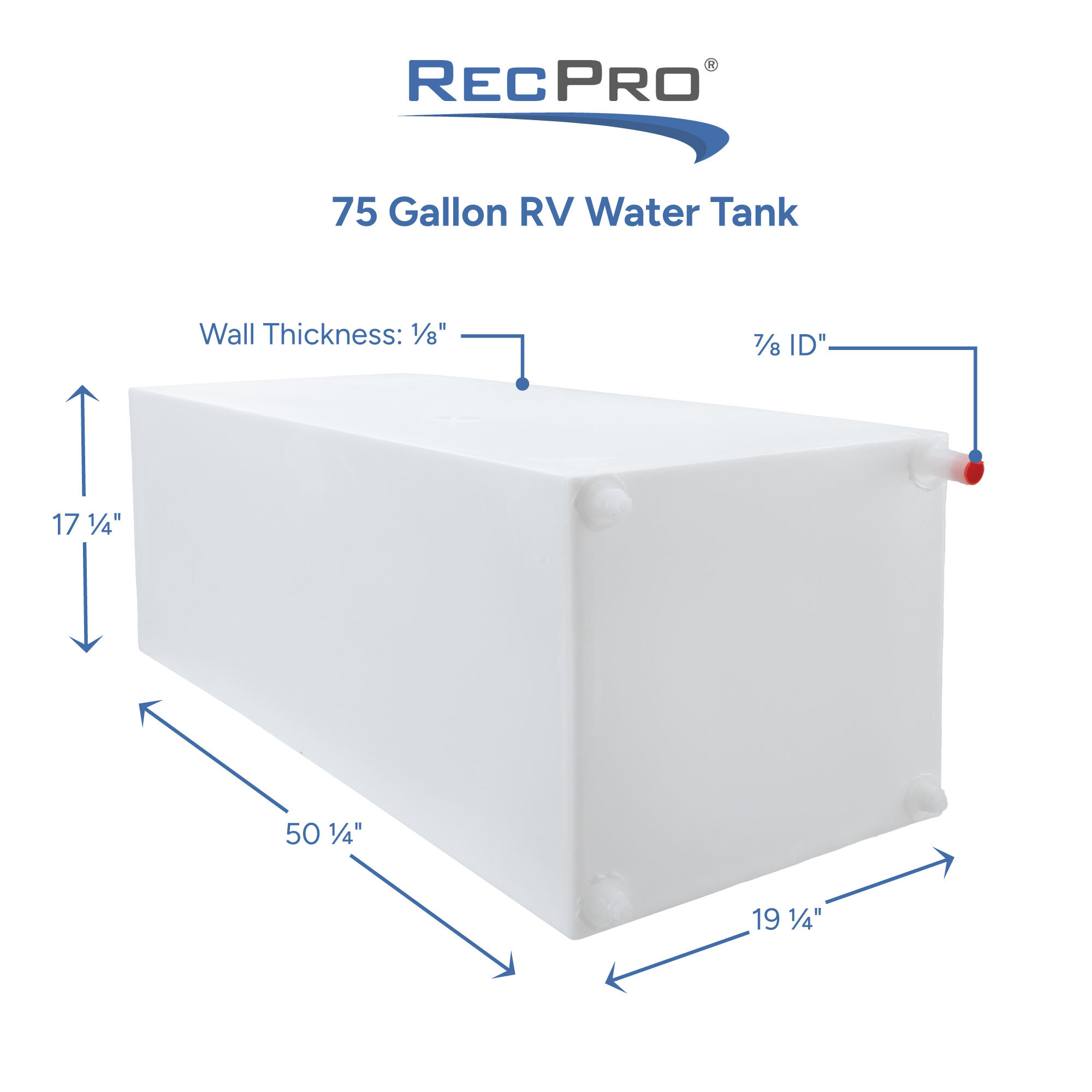 75 Gallon RV Water Tank Measurements 