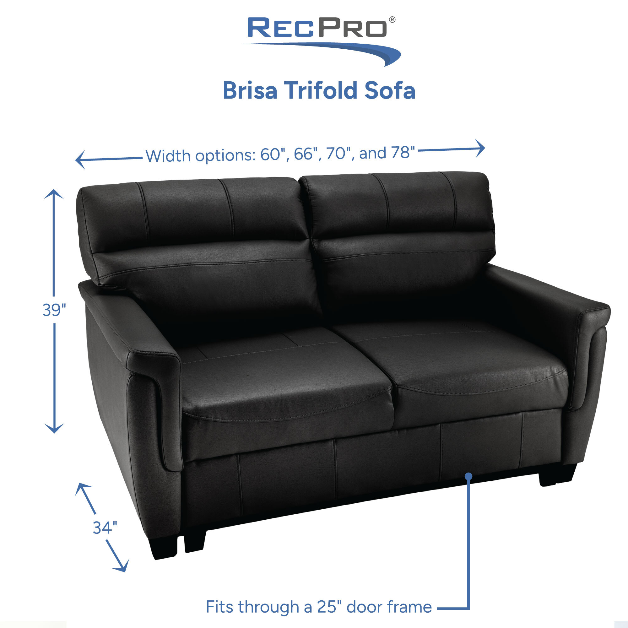 Brisa Trifold Sofa Measurements