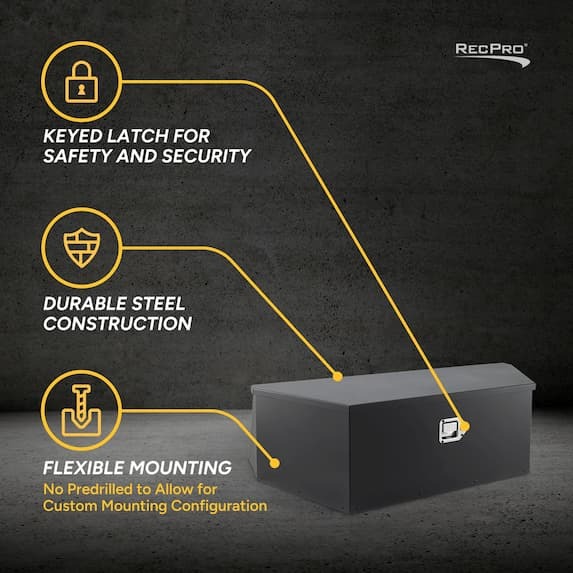 keyed latch for safety and security, durable steel construction, flexible mounting