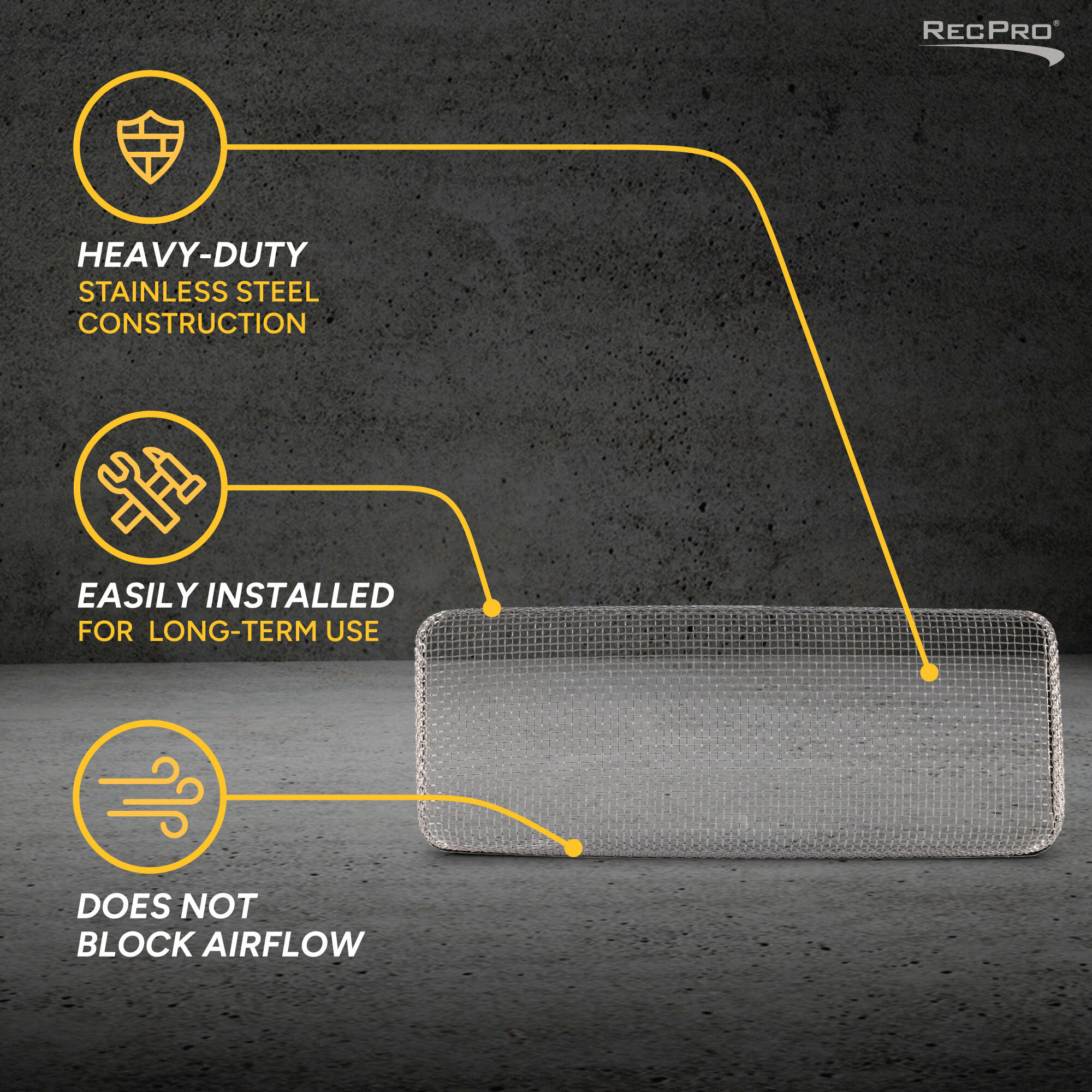 Heavy-Duty, Easily Installed, Does Not Block Airflow Heavy-Duty, Easily Installed, Does Not Block Airflow