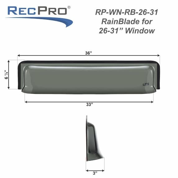 RV Window Rain Guard Measurements