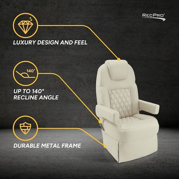 luxury design and feel, up to 140 degree recline angle, durable metal frame