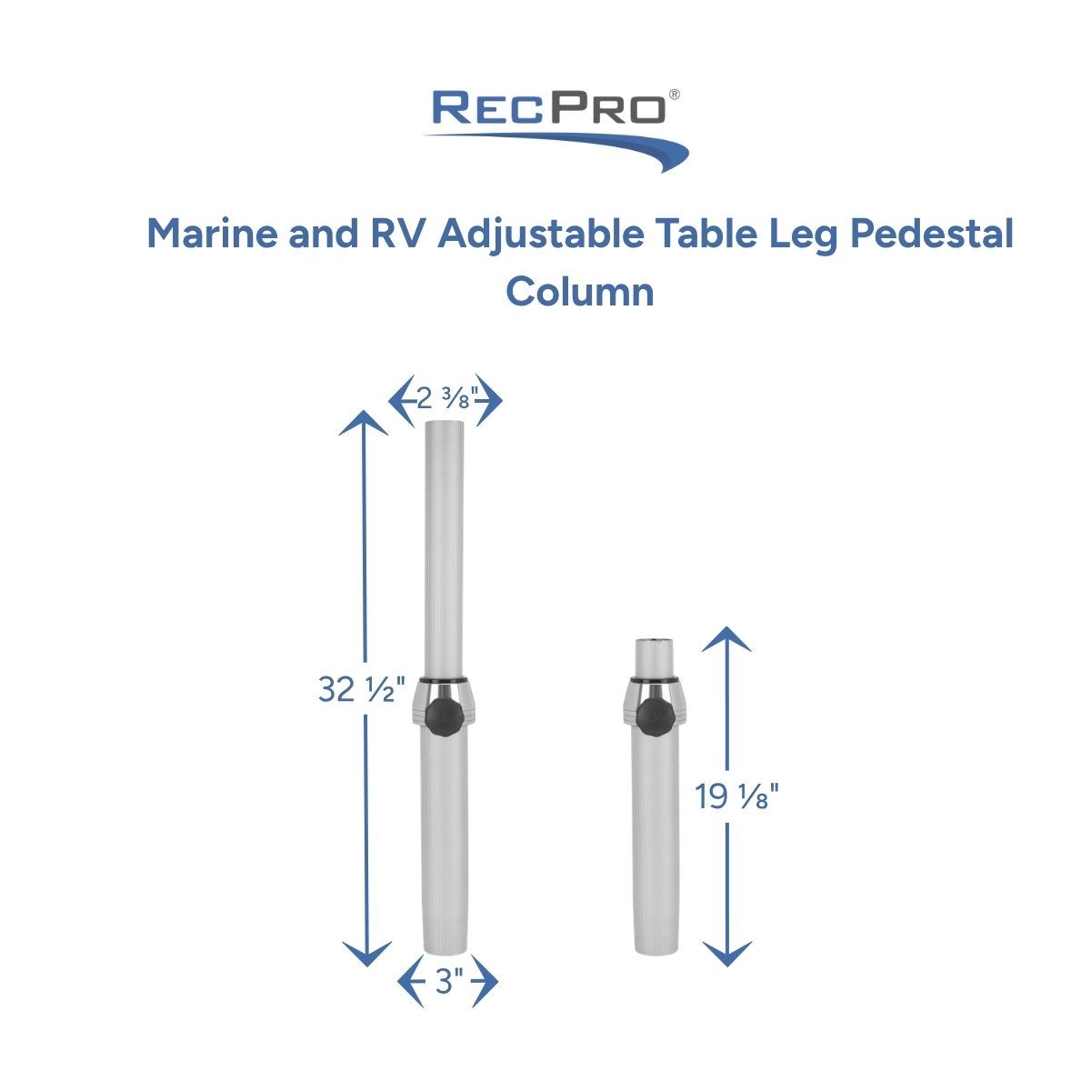 Marine and RV Adjustable Table Leg Pedestal Column Measurements Marine and RV Adjustable Table Leg Pedestal Column Measurements