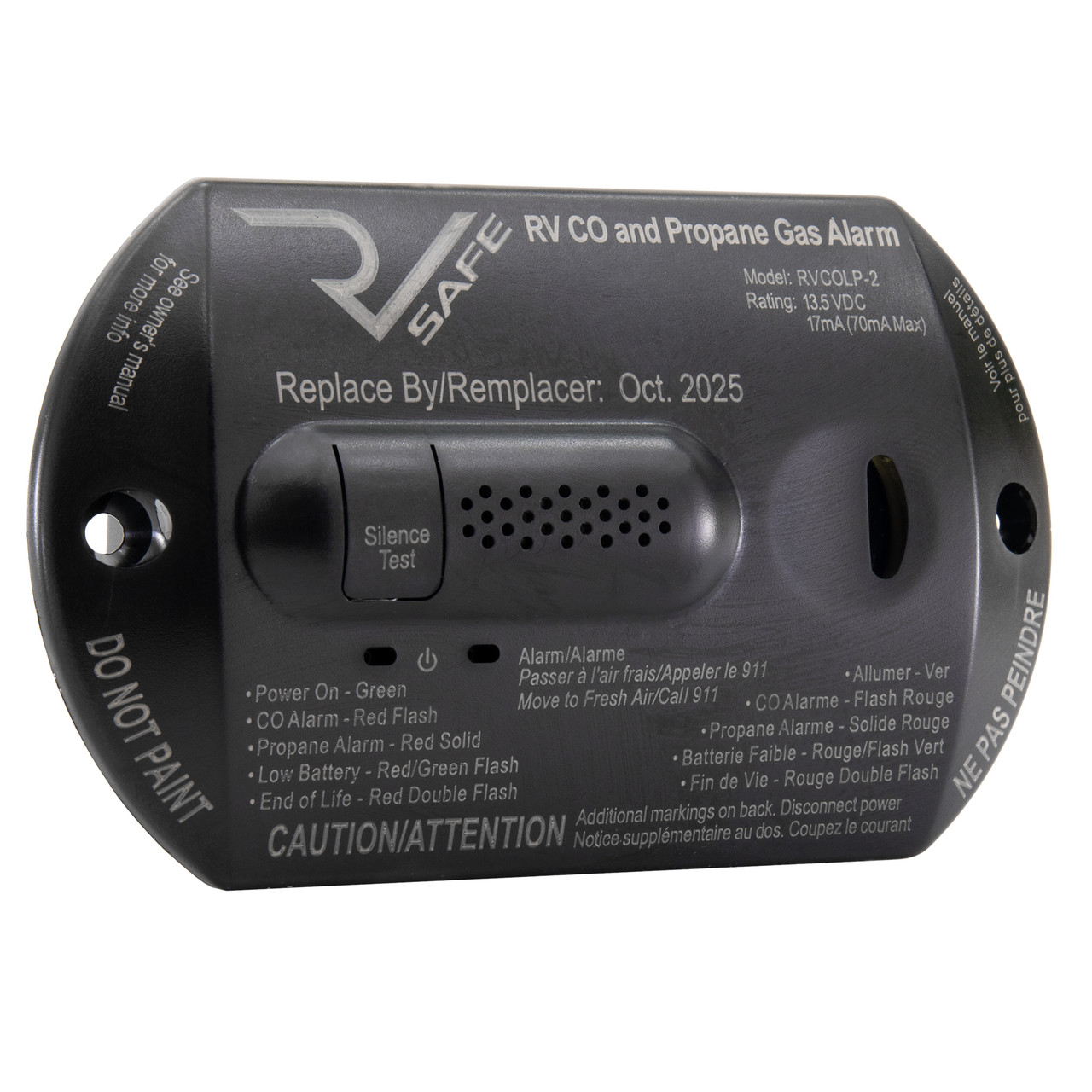 RV LP Propane Gas Detector with CO Carbon Monoxide Alarm