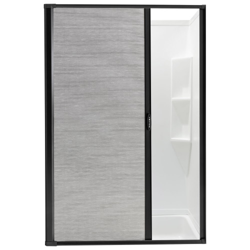 RV Retractable Rolling Shower Door Black RecPro