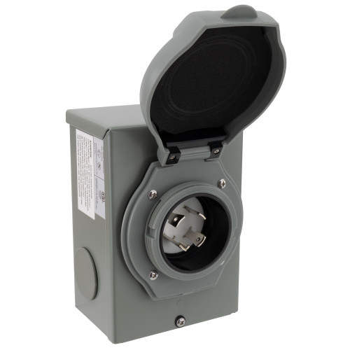 30 Amp RV Power Inlet Box for 4 Prong Generator Plug 30A 125V/250V RecPro