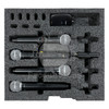 Foam Insert with PE foam for 4 wireless mics with example microphones