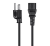 Computer Power Cord - 1 ft 14AWG IEC C13 to Edison 5-15P
