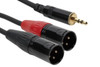 Y Patch Cable 2-XLR Male to 3.5mm Stereo