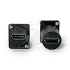 DisplayPort Female Panel Mount Feedthrough front and back straight view