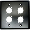 Wall Plate 2 Gang with 4 D-Size Ports, Black