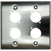 Wall Plate 2 Gang with 4 D-Size Ports