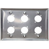 Wall Plate 3 Gang with 6 D-Size Ports