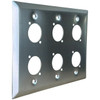 Wall Plate 3 Gang with 6 D-Size Ports angle