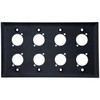 Wall Plate 4 Gang with 8 D-Size Ports, Black