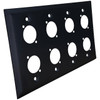 Wall Plate 4 Gang with 8 D-Size Ports, Black angle