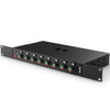GeNetix 8-Port PoE Unmanaged Switch left with rack ears