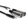 Hosa Stereo Breakout 3.5 mm TRS to Dual XLR3M connectors angle