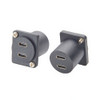 Dual USB-C Panel Mount Feedthrough front and back