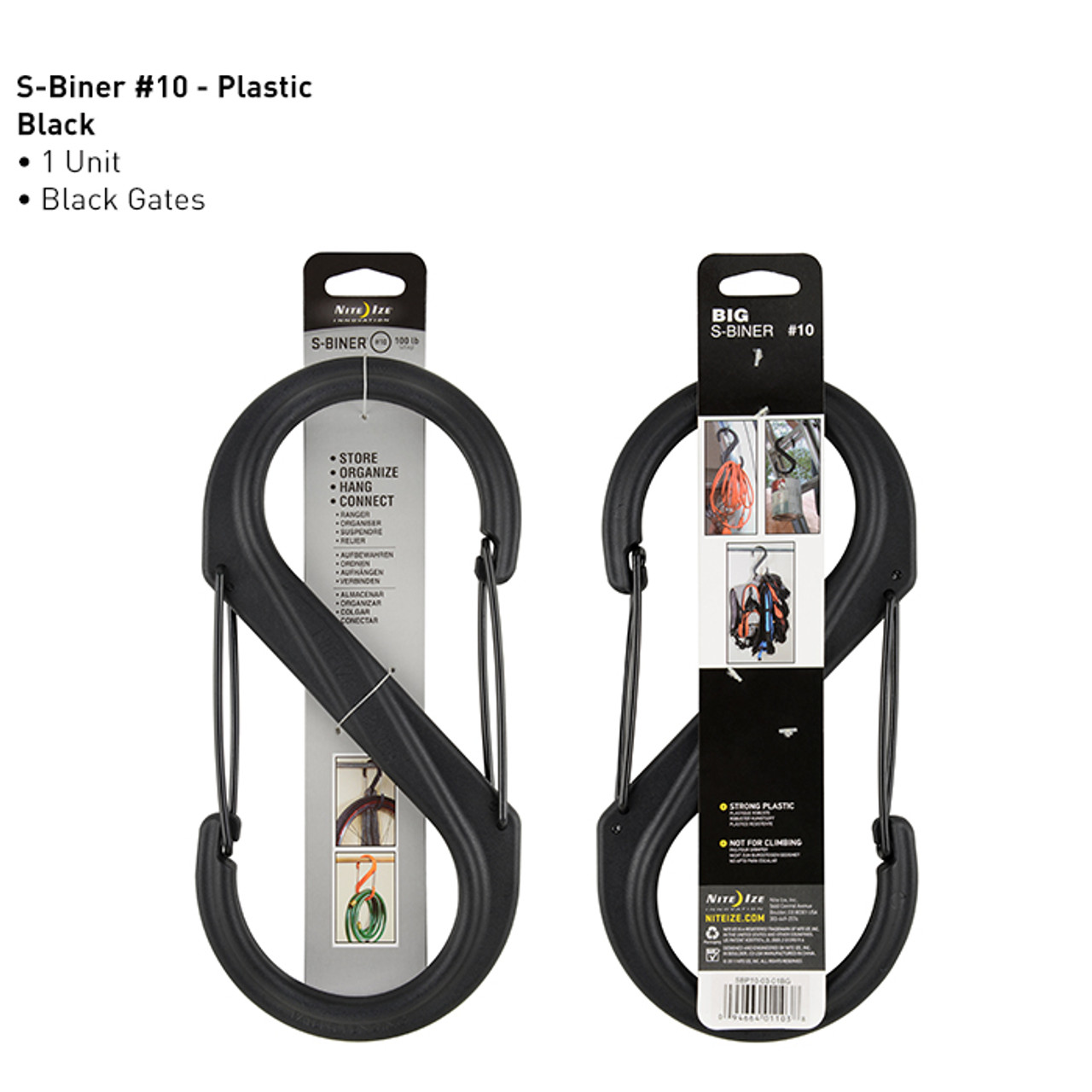 Nite Ize Plastic S-Biner, Size #10 - Black