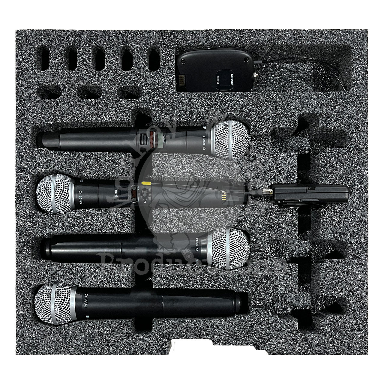 Custom 2-RU Foam Insert for 8-Pack Shure AD2 Wireless Microphone Kit
