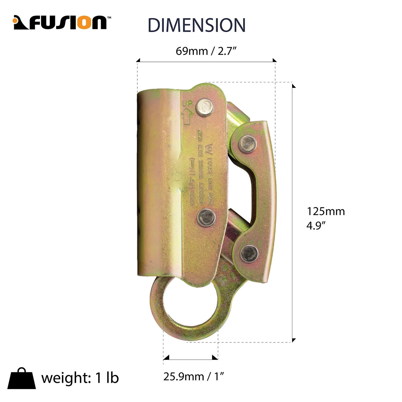Fusion FP-7103 Optimus Steel Manual Rope Grab (5/8