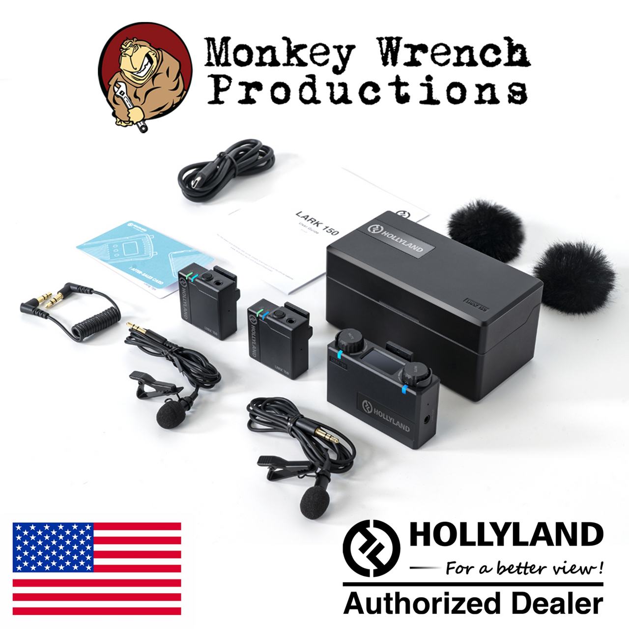 Hollyland LARK 150 Wireless Dual Microphone System - Black