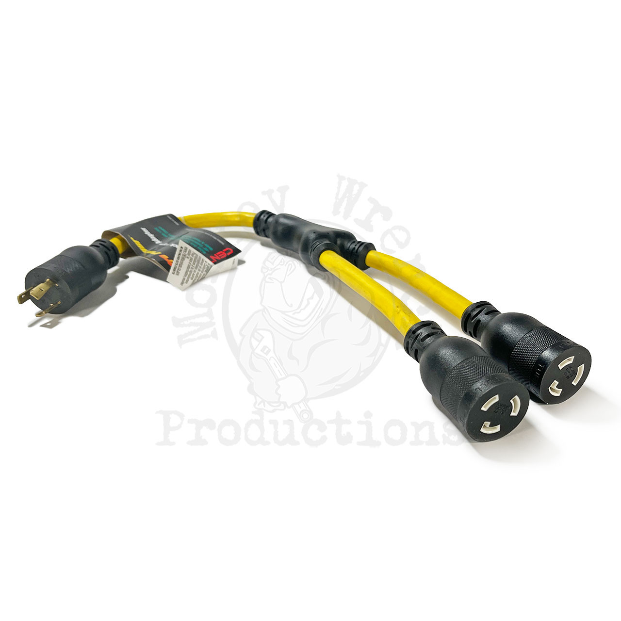 TwoFer Molded with molded L5-20 Connectors Yellow/Black 2 ft