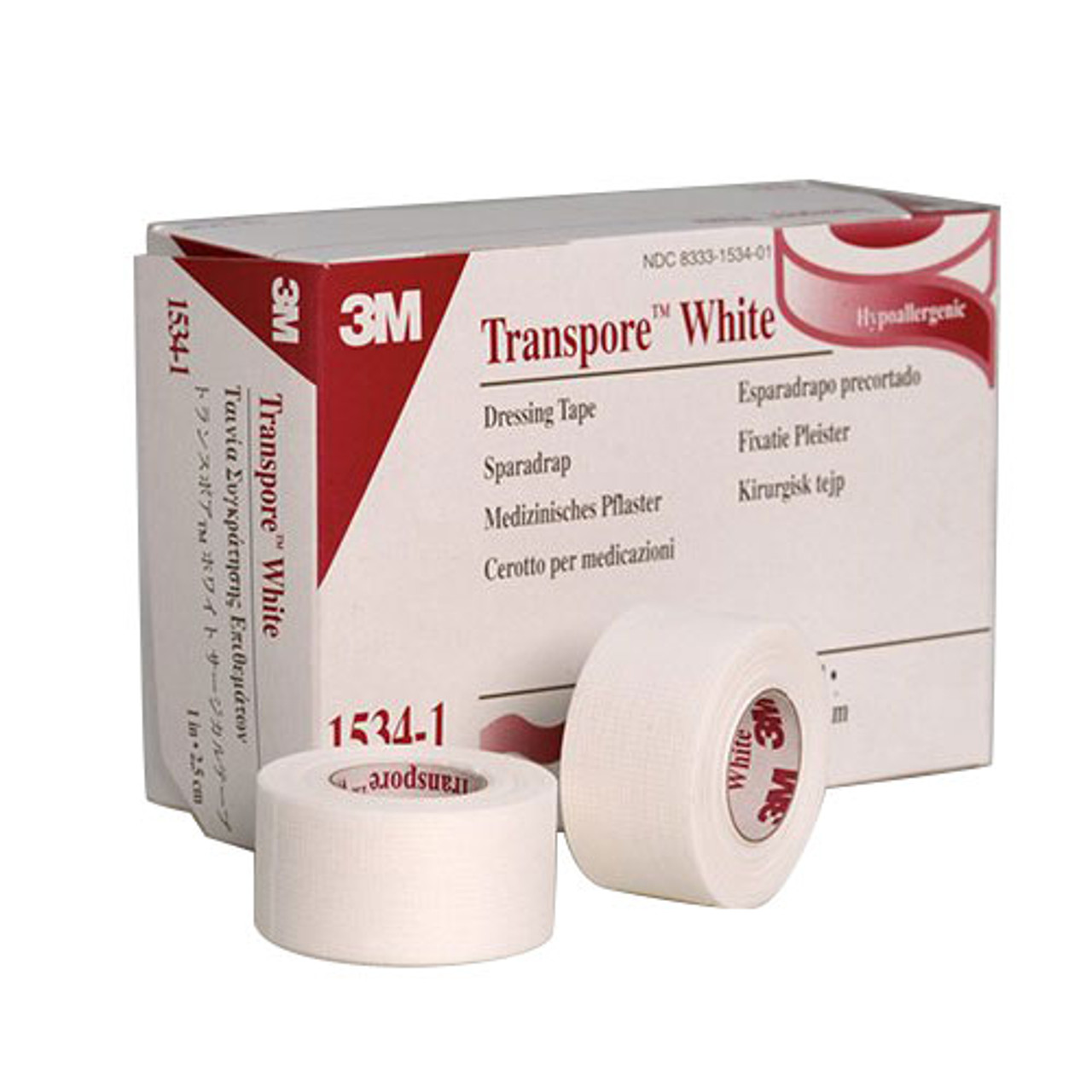 acuut In de omgeving van straffen 3M Transpore White Surgical Tape 1/2" Box of 12 Rolls 1534-0 for Wireless  Microp - Monkey Wrench Productions Store