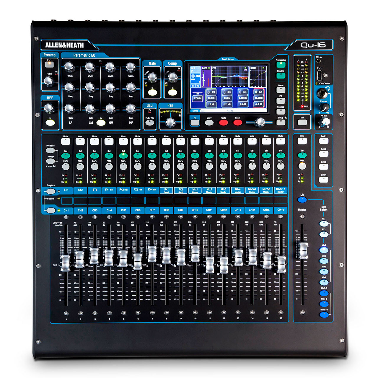 Allen & Heath Qu-16 デジタルミキサー Allen & Heath QU-16 Rackmountable 22 IN / 12 OUT Digital Mixer