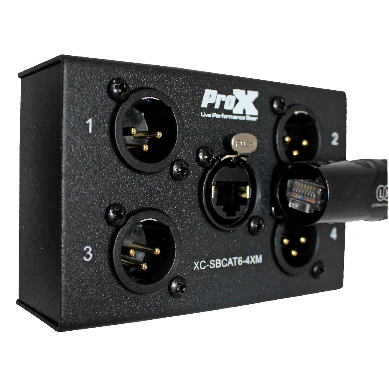ProX 4-Channel CAT6 Audio Snake Box to (4) XLR Male - Monkey