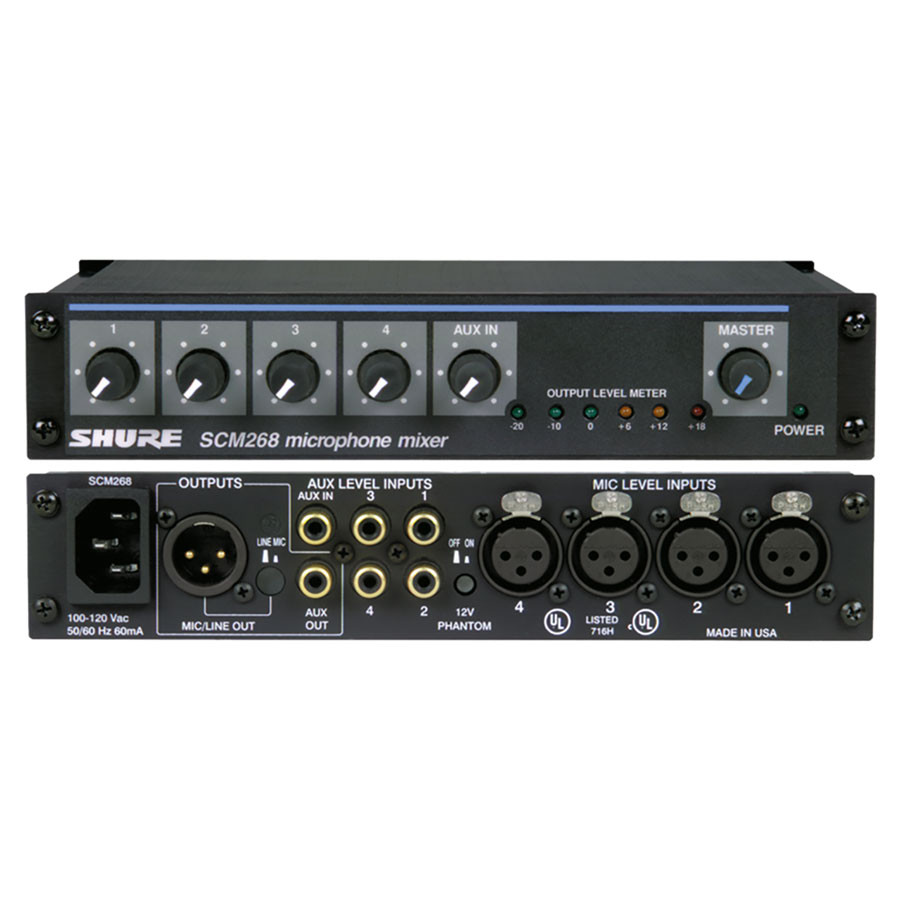 Shure SCM268 4-Channel Microphone Mixer