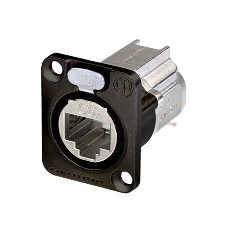 Neutrik NE8FDX-Y6-B etherCON CAT6A Panel Connector, Black - Monkey