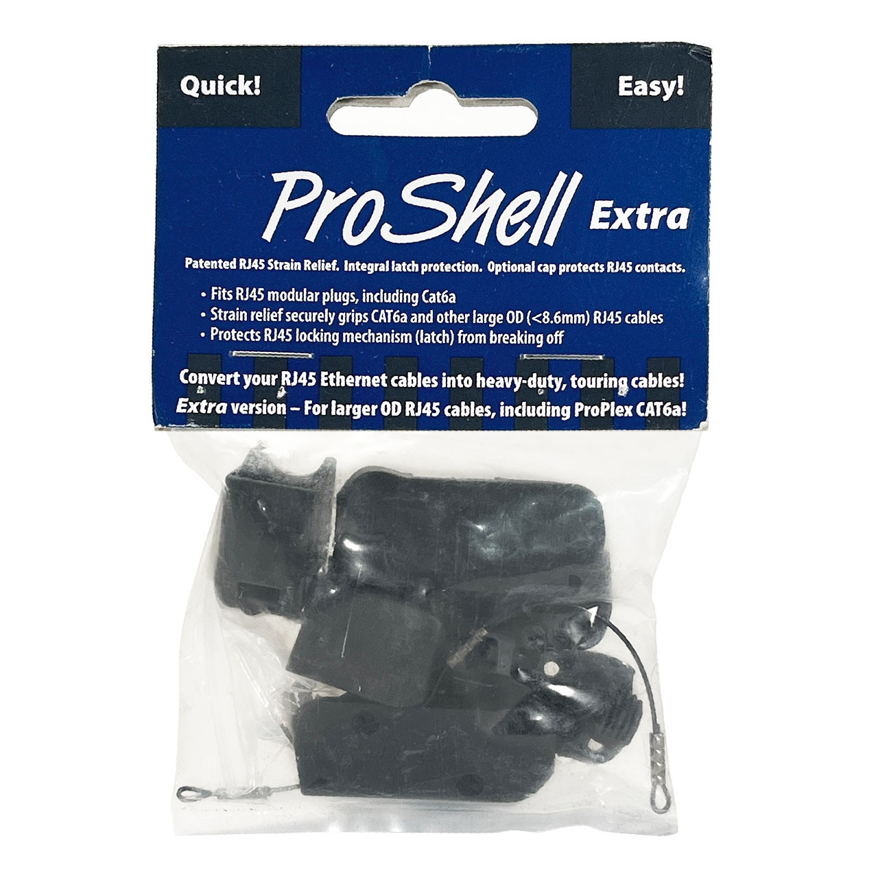 ProShell Extra RJ45 Back Shells with Caps and Tethers, pack of 2