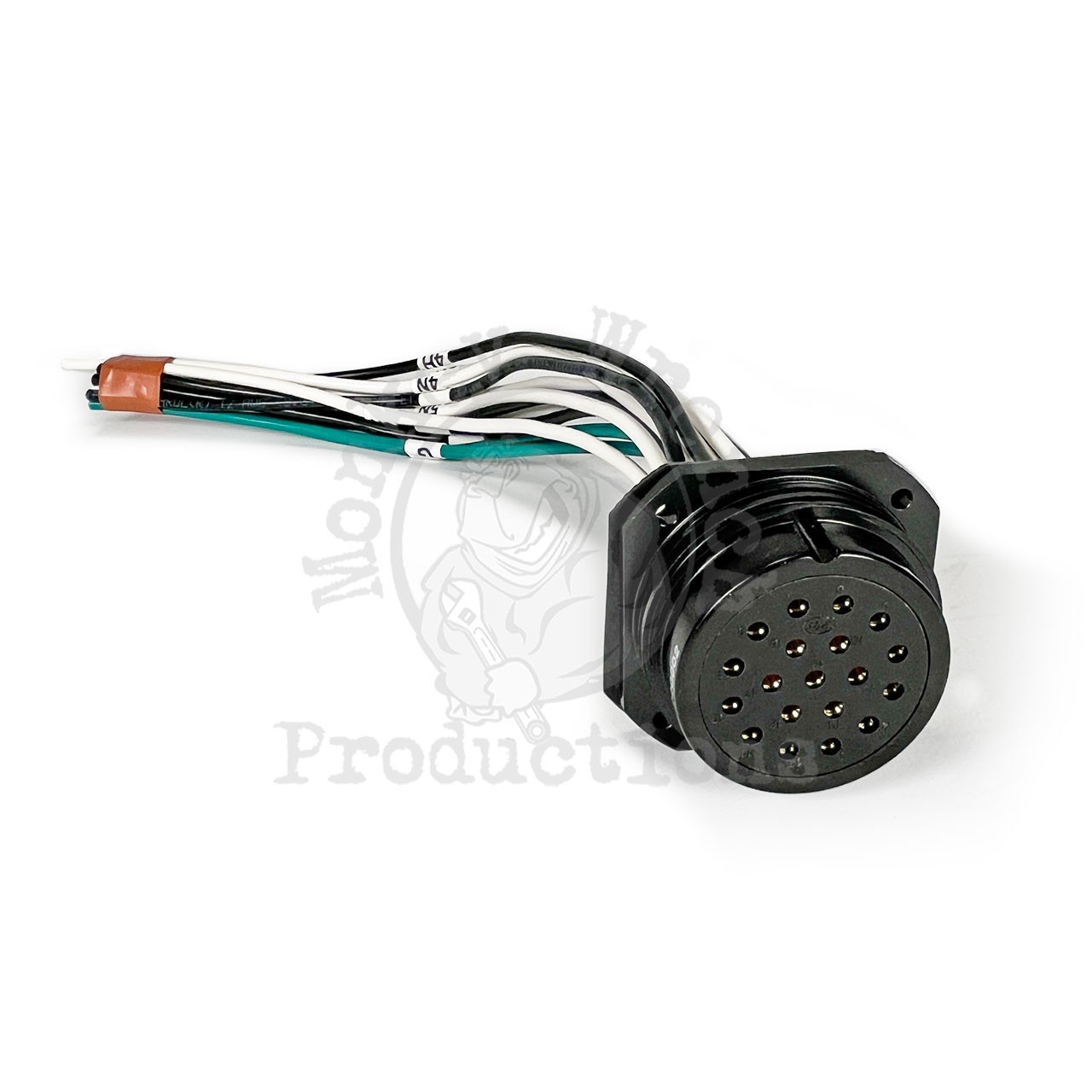 19-Pin Female Panel Mount Harness with 12AWG 1' leads - Monkey