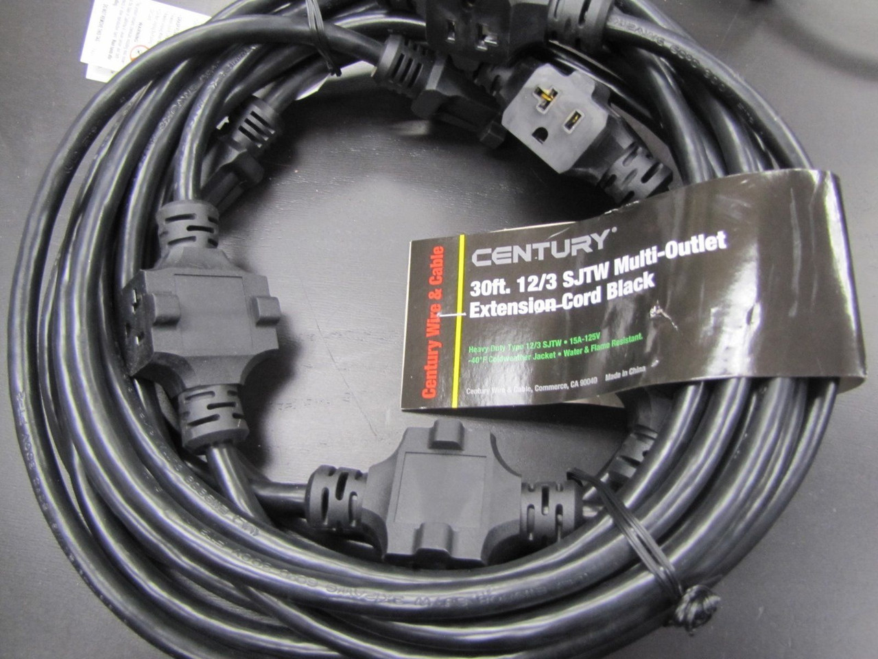 Century Multi-Outlet 12/3 SJTW Extension Cord - 30 ft - Monkey