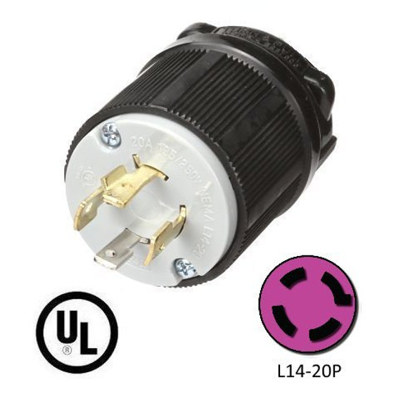 Century Locking Plug 20A 125/250V NEMA L14-20P