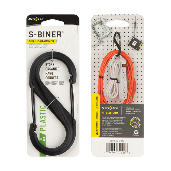 Nite Ize S-Biner Plastic Size #6 - Black