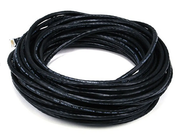 Unshielded Cat5e Ethernet Cable - 50 ft Black