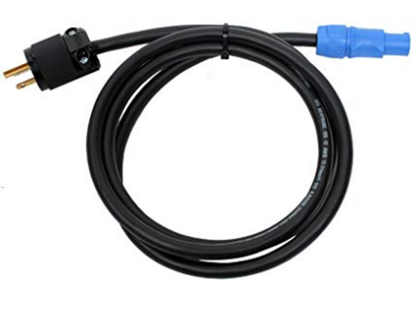 Adapter Edison Male to PowerCON Blue Power Cable, 6 ft