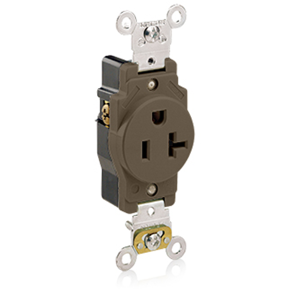 Leviton Single Receptacle Outlet - Brown